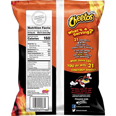 How many carbs are in hot cheetos - calories, carbs, nutrition