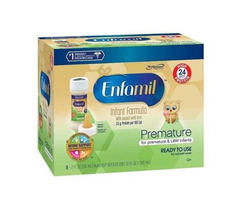 How many carbs are in infant formula, mead johnson, enfamil, premature, 24 calo ready-to-feed - calories, carbs, nutrition