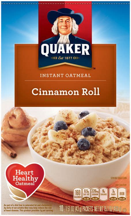 How many carbs are in instant oatmeal, cinnamon roll - calories, carbs, nutrition