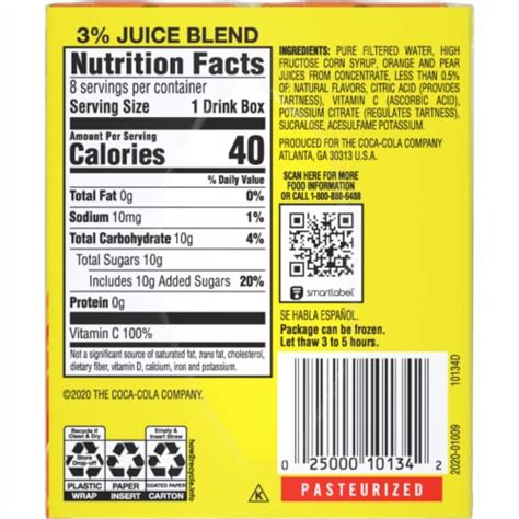 How many carbs are in juice box - calories, carbs, nutrition