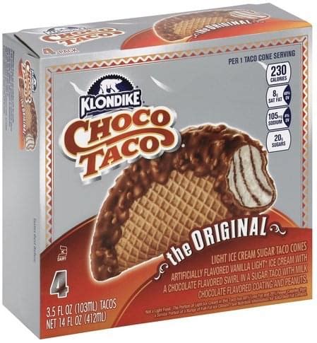 How many carbs are in klondike choco taco - calories, carbs, nutrition