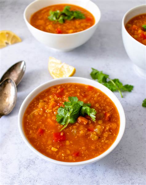 How many carbs are in lentil quinoa soup - calories, carbs, nutrition