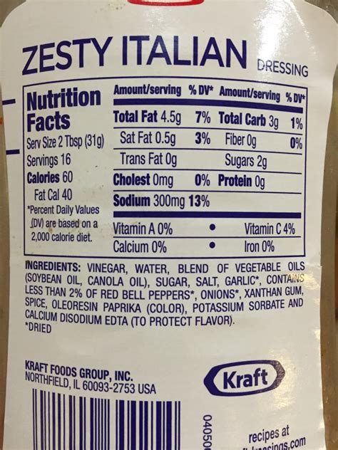 How many carbs are in light italian dressing (16693.0) - calories, carbs, nutrition