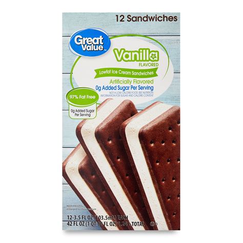 How many carbs are in low fat ice cream sandwich - calories, carbs, nutrition