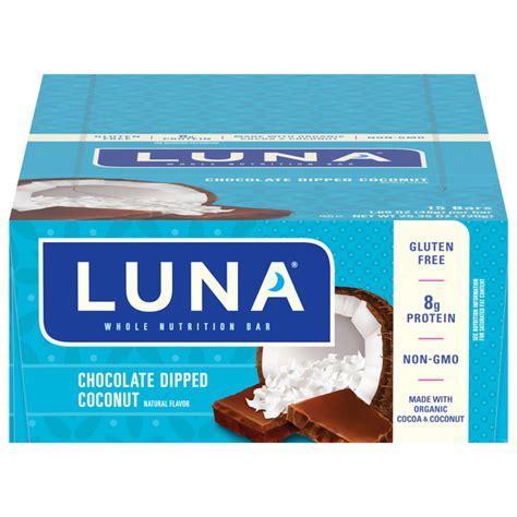 How many carbs are in luna mini chocolate dipped coconut - calories, carbs, nutrition