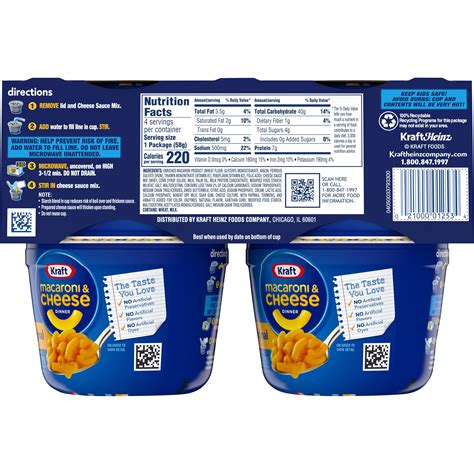 How many carbs are in mac and cheese cup - calories, carbs, nutrition
