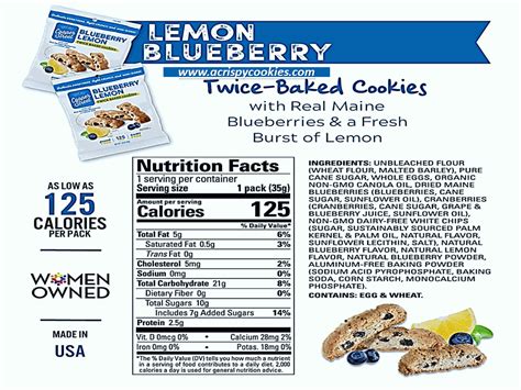 How many carbs are in manifesto lemon blueberry cookies - calories, carbs, nutrition