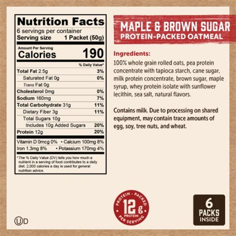 How many carbs are in maple nut instant oatmeal - calories, carbs, nutrition