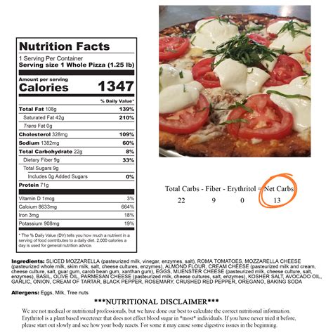 How many carbs are in margarita pizza - calories, carbs, nutrition