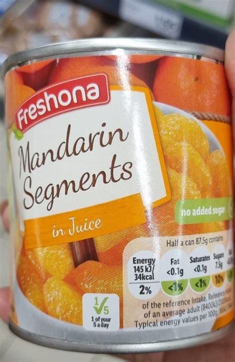 How many carbs are in marinated mandarin segments - calories, carbs, nutrition