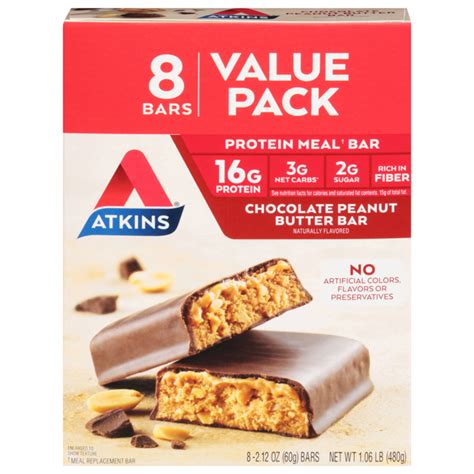 How many carbs are in meal bar chocolate peanut butter - calories, carbs, nutrition