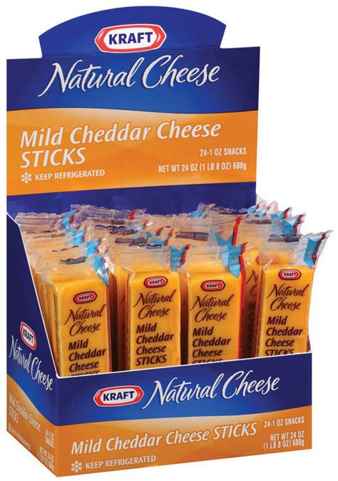 How many carbs are in mild cheddar cheese snack sticks - calories, carbs, nutrition