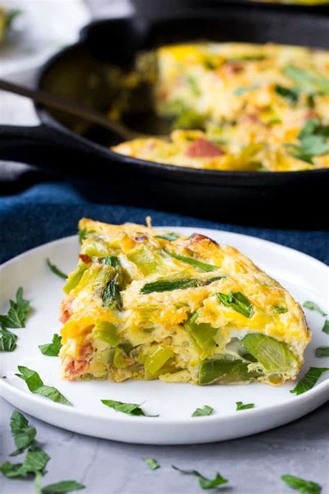 How many carbs are in mini frittata with leeks and asparagus - calories, carbs, nutrition