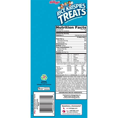 How many carbs are in mini rice krispie treat - calories, carbs, nutrition