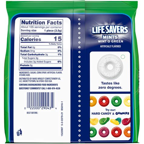 How many carbs are in mint candies - calories, carbs, nutrition