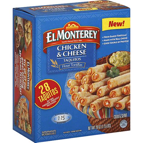 How many carbs are in monterey jack chicken taquito - calories, carbs, nutrition