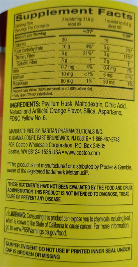 How many carbs are in natural psyllium fiber - calories, carbs, nutrition