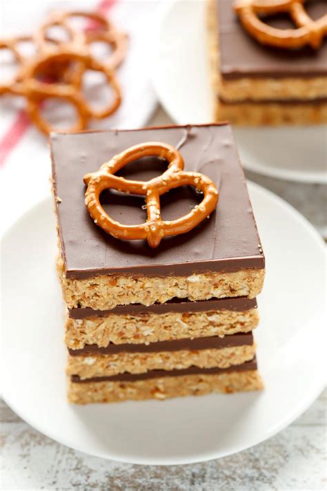 How many carbs are in no bake peanut butter pretzel bars - calories, carbs, nutrition