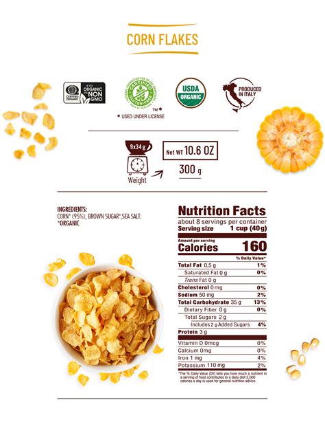 How many carbs are in organic corn flakes - calories, carbs, nutrition