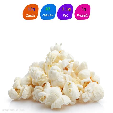 How many carbs are in organic popcorn - calories, carbs, nutrition