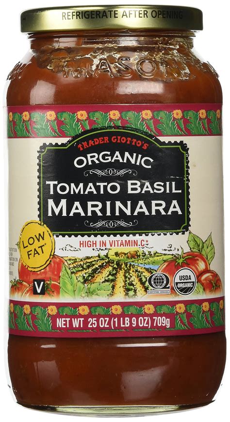 How many carbs are in organic tomato basil marinara - calories, carbs, nutrition