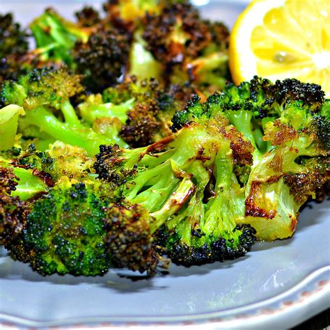 How many carbs are in oven-roasted broccoli with garlic and lemon - calories, carbs, nutrition