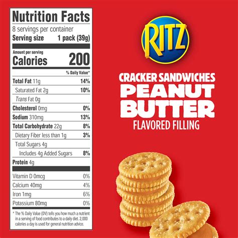 How many carbs are in pb'nj sandwich crackers - calories, carbs, nutrition