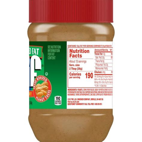 How many carbs are in peanut butter reduced fat - calories, carbs, nutrition