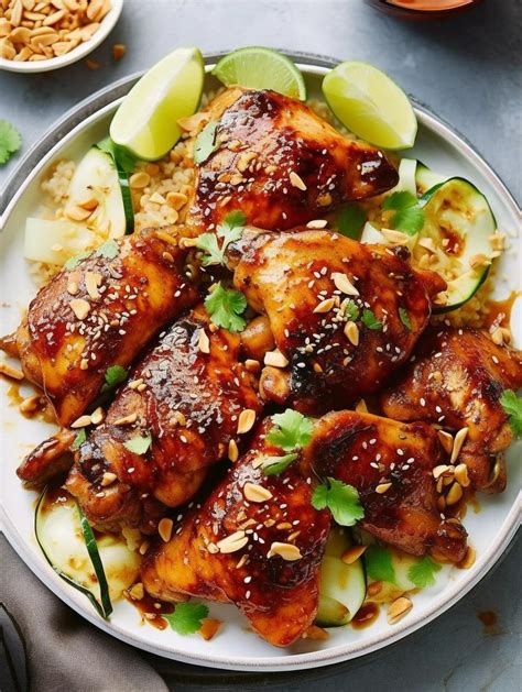 How many carbs are in peanut glazed chicken with brown rice pilaf, ginger glazed carrots (600hs) - calories, carbs, nutrition