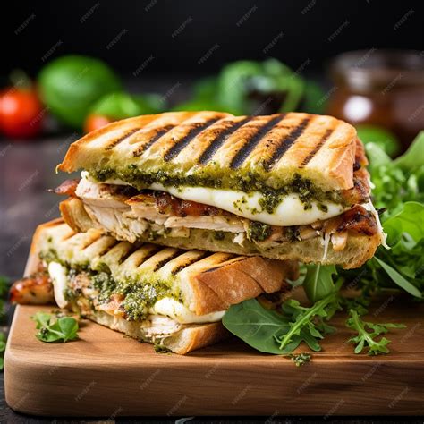 How many carbs are in pesto chicken panini - calories, carbs, nutrition
