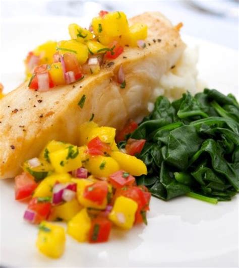 How many carbs are in pollock fillet with a mango and sweet chilli sauce - calories, carbs, nutrition