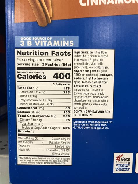 How many carbs are in pop tarts brown sugar & cinnamon - calories, carbs, nutrition