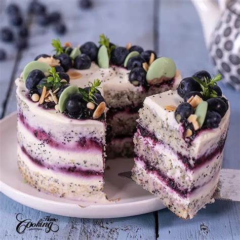 How many carbs are in poppy seed cake, 6x8 cut - calories, carbs, nutrition