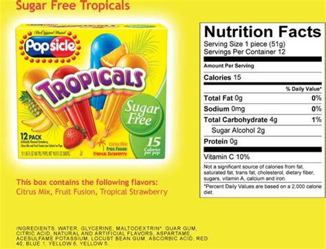 How many carbs are in popsicle - calories, carbs, nutrition