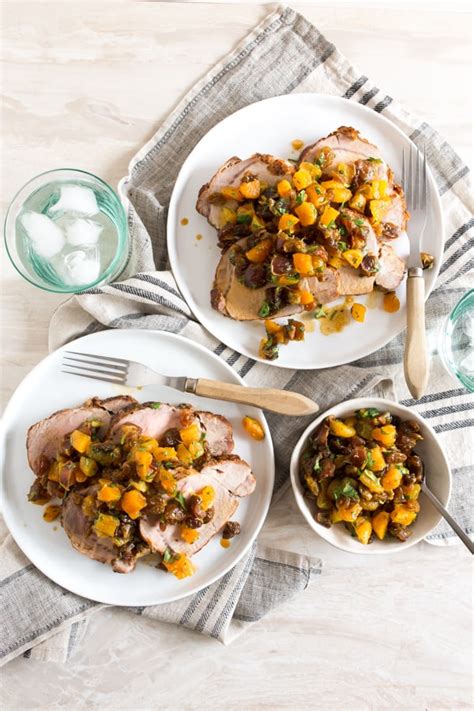 How many carbs are in pork loin with apricot compote - calories, carbs, nutrition