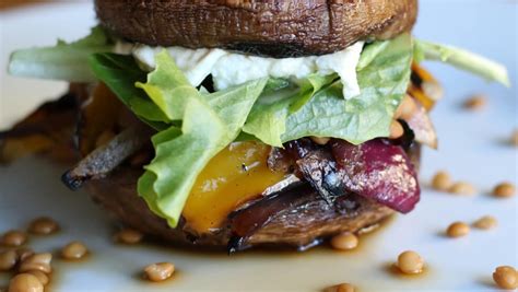 How many carbs are in portobello burger goat cheese rutabaga fries & fruit salad - calories, carbs, nutrition