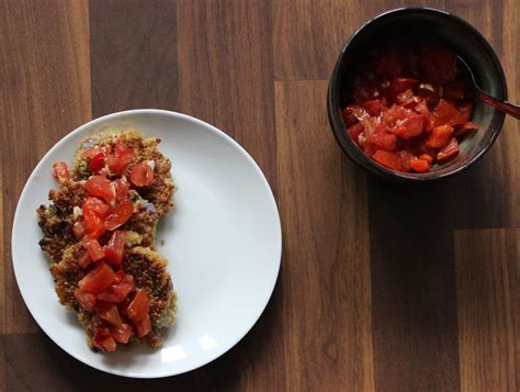 How many carbs are in quinoa cake with tomato chutney - calories, carbs, nutrition