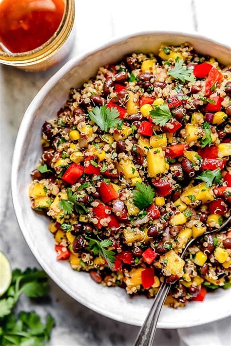 How many carbs are in quinoa salad w/mango-curry dress - calories, carbs, nutrition