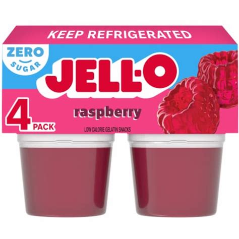 How many carbs are in raspberry jell-o cup - calories, carbs, nutrition