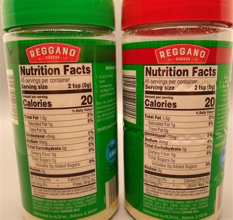 How many carbs are in reggano - calories, carbs, nutrition