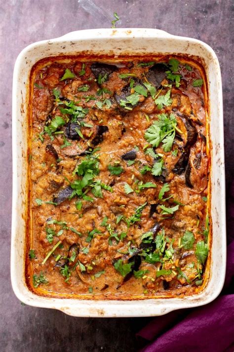 How many carbs are in roasted eggplant with curried lentils - calories, carbs, nutrition