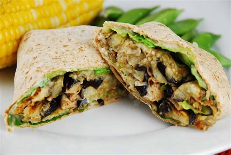 How many carbs are in roasted eggplant wrap - calories, carbs, nutrition