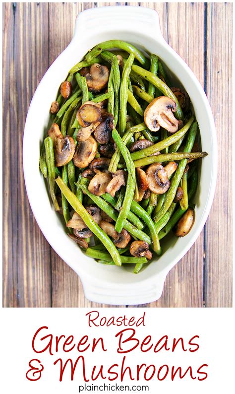 How many carbs are in roasted green beans with mushrooms - calories, carbs, nutrition