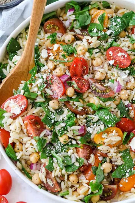 How many carbs are in salad orzo spinach & feta 8 oz - calories, carbs, nutrition