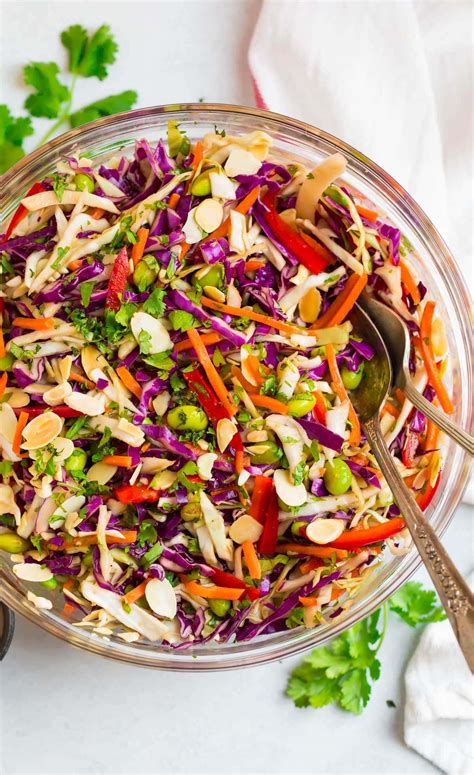 How many carbs are in salad slaw spicy cabbage peanuts 1/4 cup - calories, carbs, nutrition