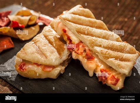 How many carbs are in salami, fontina and roasted red pepper panini - calories, carbs, nutrition