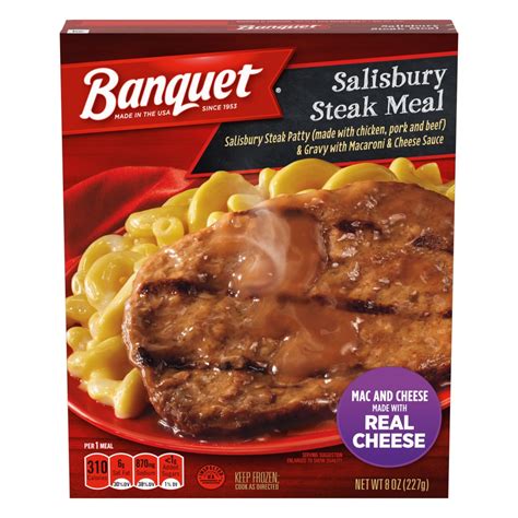 How many carbs are in salisbury steak with mac & cheese - calories, carbs, nutrition