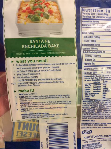 How many carbs are in santa fe enchilada - calories, carbs, nutrition