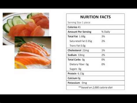 How many carbs are in sashimi saumon - calories, carbs, nutrition