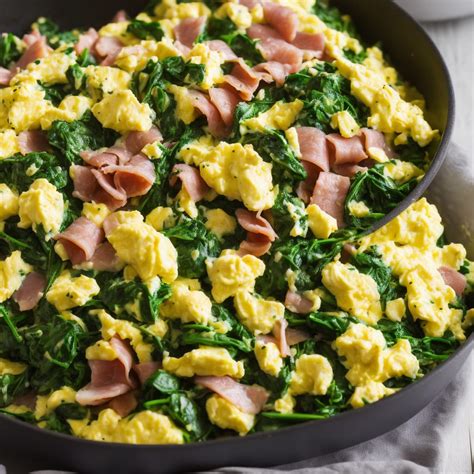 How many carbs are in scrambled eggs with ham, onion & peppers - calories, carbs, nutrition